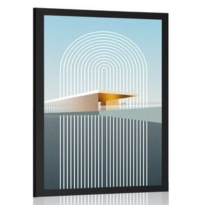POSTER CURCUBEU CU FUNDAL ABSTRACT MID-CENTURY - MOTIVE DIN ATELIERUL NOSTRU - POSTERE