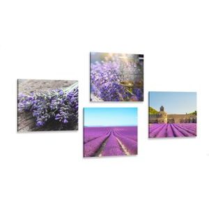 CANVAS PRINT SET ROMANTIC LAVENDER - SET OF PICTURES - PICTURES