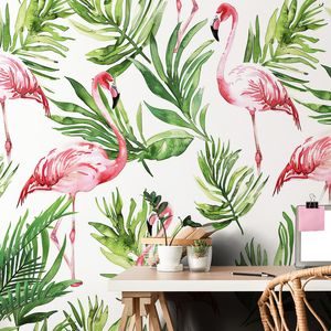 TAPET FLAMINGO LA TROPICE - TAPETE PĂSĂRI - TAPETURI