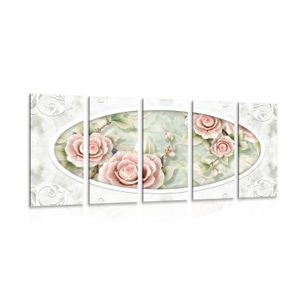 5-TEILIGES WANDBILD STEINROSEN - VINTAGE- UND RETRO-BILDER - BILDER