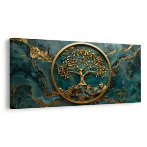 OBRAZ ZLATÝ STROM ŽIVOTA NA SMARAGDU - OBRAZY STROMY ŽIVOTA - PICTURES