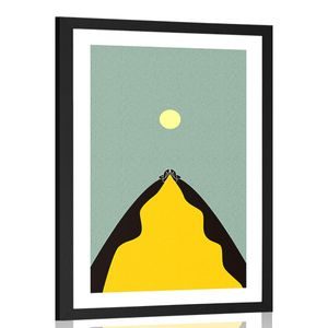 POSTER – CIMA ASTRATTA DELLA COLLINA CON PASSEPARTOUT - MOTIVI DALLA NOSTRA OFFICINA - POSTER