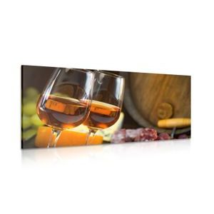 TABLEAU SUR TOILE – VIN ROSÉ DANS LES VERRES - IMAGES DE NOURRITURE ET DE BOISSONS - TABLEAUX