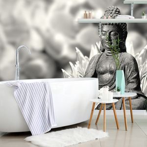 CARTA DA PARATI – BUDDHA TRANQUILLO BIANCO E NERO - CARTA DA PARATI BIANCO E NERO - CARTA DA PARATI