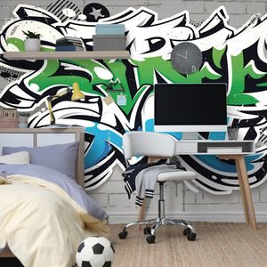 ZELFKLEVEND FOTOBEHANG MET MODERNE TEKST STREETART - ZELFKLEVEND FOTOBEHANG - FOTOBEHANG