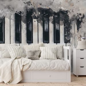 SAMOLEPÍCÍ TAPETA HUDEBNÍ KLÁVESY V MLZE - HUDEBNÍ TAPETY - WALLPAPERS