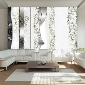 FOTOTAPET - PARADE OF ORCHIDS IN SHADES OF GRAY - TAPETURI - 🔥 REDUCERE TOTALÃ 🔥