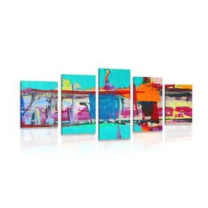 TABLEAU EN 5 PARTIES – ŒUVRE D'ART ABSTRAITE - PEINTURES ABSTRAITES - TABLEAUX