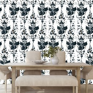 SELF ADHESIVE WALLPAPER BLUE FOLKLORE PATTERN - SELF-ADHESIVE WALLPAPERS - WALLPAPERS