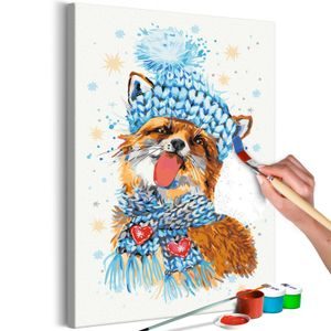 Picture painting by numbers dressed up eager fox