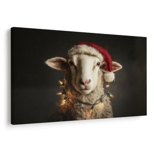 WANDBILD WEIHNACHTSSCHAFE MIT LICHTERN - WEIHNACHTS- UND WINTERBILDER - BILDER