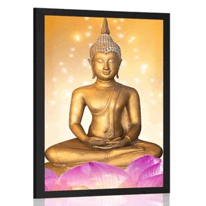 Plagát socha Budhu na lotosovom kvete