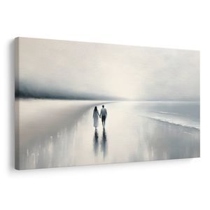 QUADRO SU TELA – PASSEGGIATA SUL MARE - QUADRI MARE E SPIAGGIA - STAMPE E QUADRI
