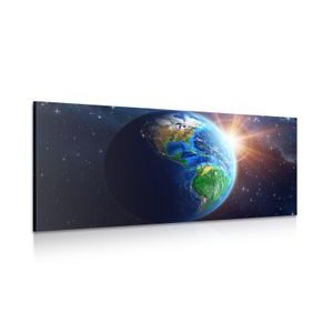 WANDBILD BLAUER PLANET ERDE - BILDER VON UNIVERSUM UND STERNEN - BILDER