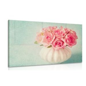 OBRAZ RŮŽE VE VÁZE - OBRAZY KVĚTŮ - OBRAZY