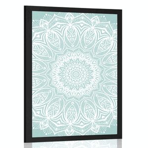AFFICHE – DÉTAIL DE MANDALA HARMONIE SUR FOND BLEU - FENG SHUI - AFFICHES