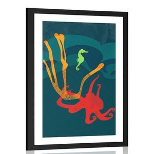 Plakát s paspartou život pod vodou
