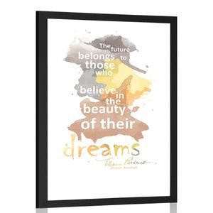 POSTER CON PASSEPARTOUT FRASE SUI SOGNI - ELEANOR ROOSEVELT - MOTIVI DALLA NOSTRA OFFICINA - POSTER