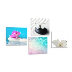 CANVAS PRINT SET FENG SHUI IN AN INTERESTING COLOR COMBINATION - SET OF PICTURES - PICTURES