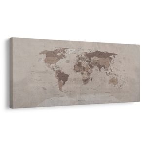 OBRAZ NA KORKU MAPA ŚWIATA W BRĄZOWYM KOLORZE - OBRAZY NA KORKU - OBRAZY