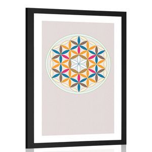 AFFICHE AVEC MONTURE MANDALA COLORÉ - DE NOTRE ATELIER - AFFICHES