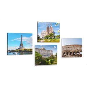 CANVAS PRINT SET WONDERS OF MAGNIFICENT PLACES - SET OF PICTURES - PICTURES