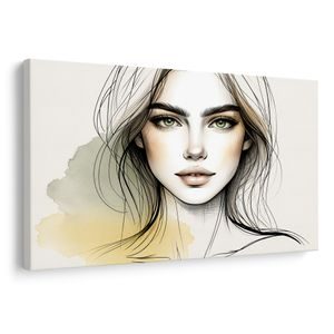 WANDBILD PORTRÄT EINER FRAU MIT AUSDRUCKSSTARKEN AUGEN - WANDBILDER FRAUEN - BILDER