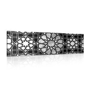 CANVAS PRINT ORIENTAL MOSAIC IN BLACK AND WHITE - BLACK AND WHITE PICTURES - PICTURES