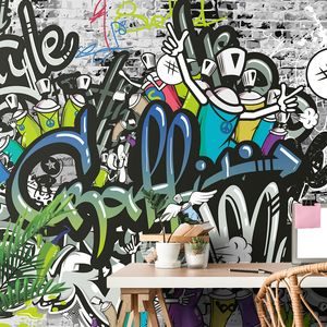 WALLPAPER STYLISH GRAFFITI WALL - WALLPAPERS STREET ART - WALLPAPERS