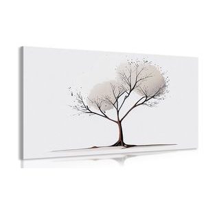 CANVAS PRINT MINIMALISTIC TREE WITHOUT LEAVES - PICTURES OF TREES AND LEAVES - PICTURES