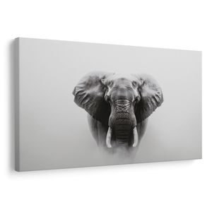 TABLEAU SUR TOILE – ÉLÉPHANT MAJESTUEUX DANS LA BRUME - TABLEAUX ÉLÉPHANTS - TABLEAUX