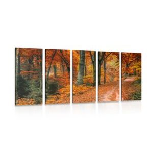 TABLOU 5-PIESE PĂDURE ÎN PERIOADA DE TOAMNĂ - TABLOU NATURĂ ȘI PEISAJE NATURALE - TABLOURI