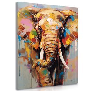 QUADRO DI ELEFANTE CON UN'IMITAZIONE DI UN DIPINTO - QUADRI DI ELEFANTI - QUADRI