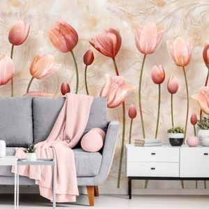 PAPIER PEINT AUTOCOLLANT – TULIPES ROSE ANCIEN - PAPIER PEINT AUTOCOLLANT - PAPIERS PEINTS PANORAMIQUES