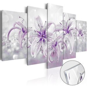 Picture on acrylic glass purple lilies