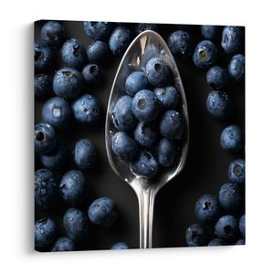 FOTO OP CANVAS BLAUWE BOSBESSEN VERFRISSING - SCHILDERIJEN ETEN EN DRINKEN - SCHILDERIJEN