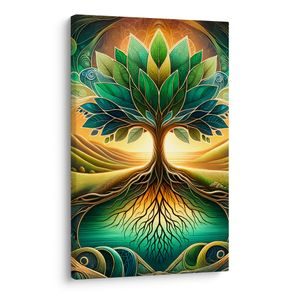WANDBILD MYSTISCHER BAUM DES LEBENS AM SEE - BILDER BÄUME UND LAUB - BILDER