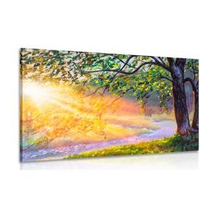 IMPRESSION SUR TOILE LEVER DE SOLEIL DANS LA FORÊT - IMPRESSION SUR TOILE DE NATURE ET PAYSAGE - IMPRESSION SUR TOILE