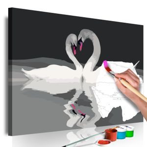 Obraz malování podle čísel zamilované labutě - Swan Couple