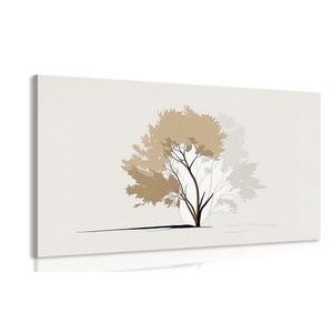 CANVAS PRINT MINIMALISTIC TREE WITH LEAVES - PICTURES OF TREES AND LEAVES - PICTURES