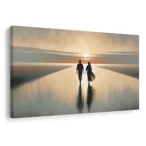 WANDBILD LIEBESPAAR IN DER DÄMMERUNG - BILDER MEER UND STRAND - BILDER