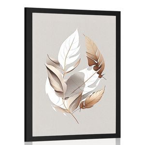 PLAKAT MINIMALISTYCZNE MIEDZIANE LIŚCIE - BOTANICZNY - PLAKATY