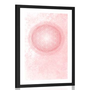 AFFICHE AVEC MONTURE MANDALA DANS DES TONS DOUX - DE NOTRE ATELIER - AFFICHES