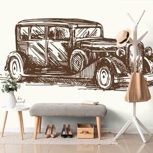 SELF ADHESIVE WALLPAPER RETRO RACING CAR - SELF-ADHESIVE WALLPAPERS - WALLPAPERS