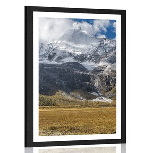 POSTER MET PASSE-PARTOUT MAJESTEITELIJK BERGLANDSCHAP - NATUUR - POSTERS