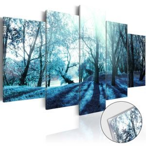 Picture on acrylic glass blue forest