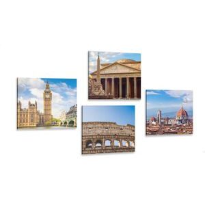 CANVAS PRINT SET DAZZLING CITIES - SET OF PICTURES - PICTURES