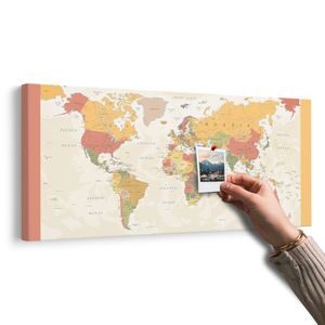 WANDBILD AUF KORK DETAILLIERTE WELTKARTE - WANDBILDER AUF KORK - BILDER
