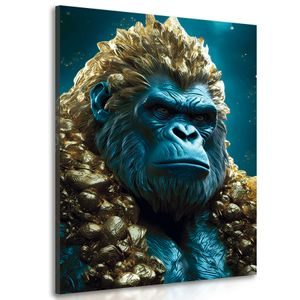 CANVAS PRINT BLUE-GOLD GORILLA - PICTURES LORDS OF THE ANIMAL KINGDOM - PICTURES