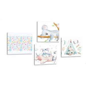 CANVAS PRINT SET FOR CHILDREN IN BEAUTIFUL COLORS - SET OF PICTURES - PICTURES